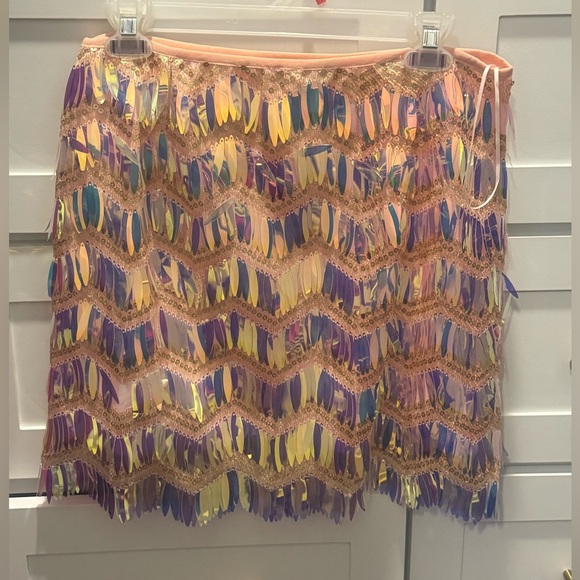 Coral Iridescent Sequin skirt - Picture 9 of 12